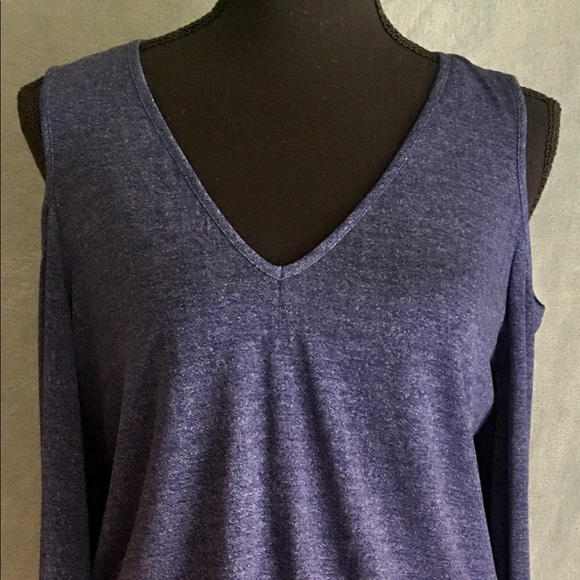 London Times Denim Blue Cold Shoulder Dress Sz 4 - Picture 2 of 5